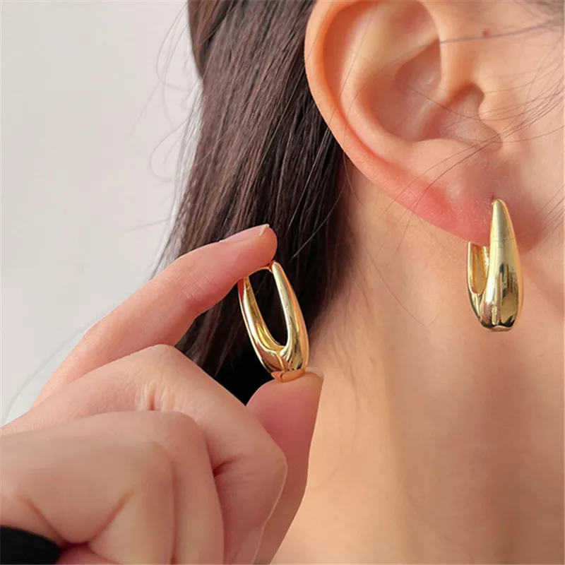Orecchini A Cerchio Waterdrop In Metallo Moda Per Donna Accessori Femme Personalità Regalo E2405