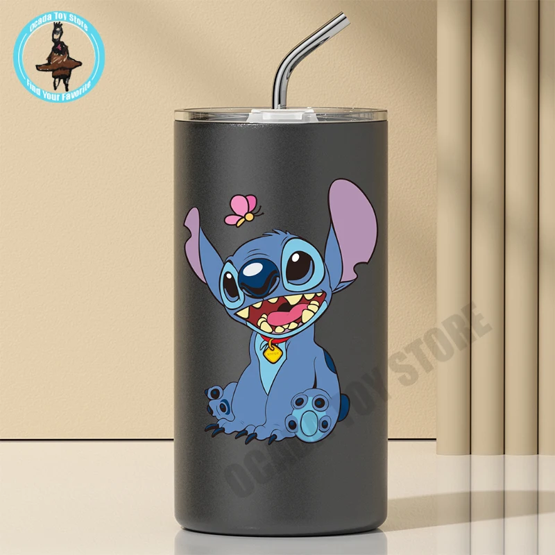 

Кофейная чашка Disney, соломенный термос, чашка для воды с Лило и стичем, личные вещи из нержавеющей стали, милый мультяшный подарок для детей из аниме