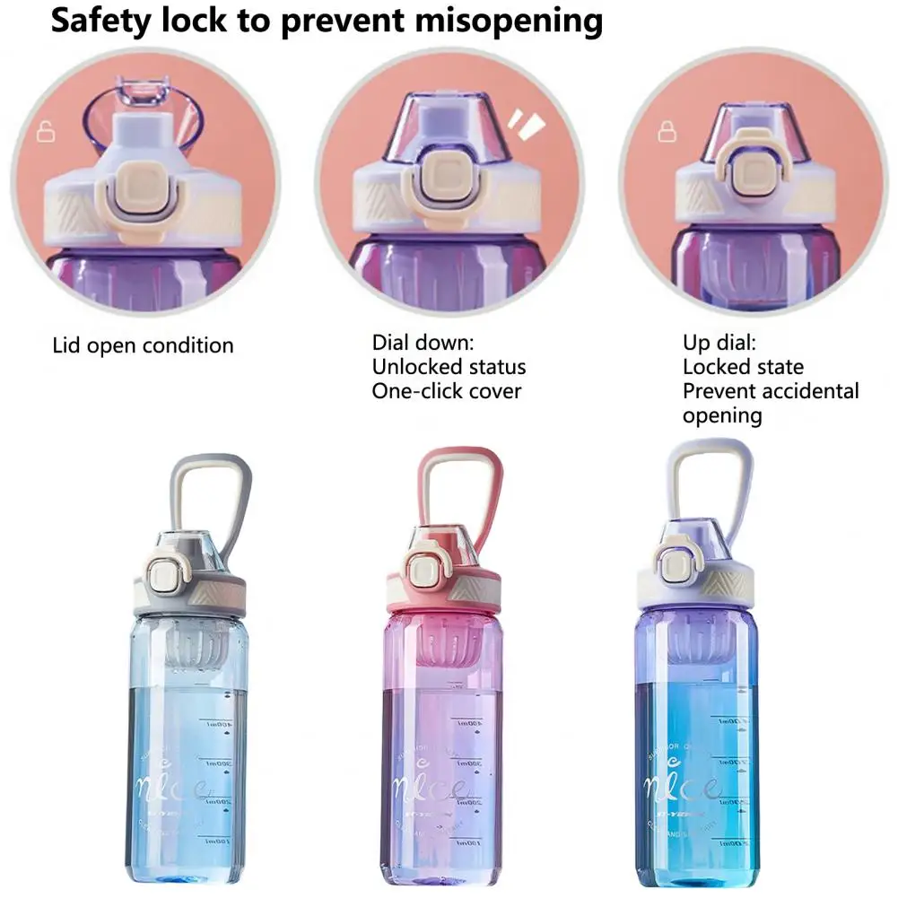 660ML/800ML/1000ML Sports Water Bottle Leakproof Clear Scale Water Cup High Temperature Resistant Sports Bottle for