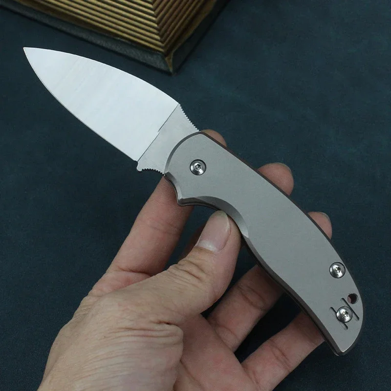 

Titanium Alloy Handle Folding Knife Outdoor Camping Safe Lifesaving Pocket Knives EDC Tool