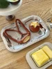 French Vintage Tray Metal Floral Dining Tray Restaurant Commercial Storage Rectangular Tray Refreshment 6