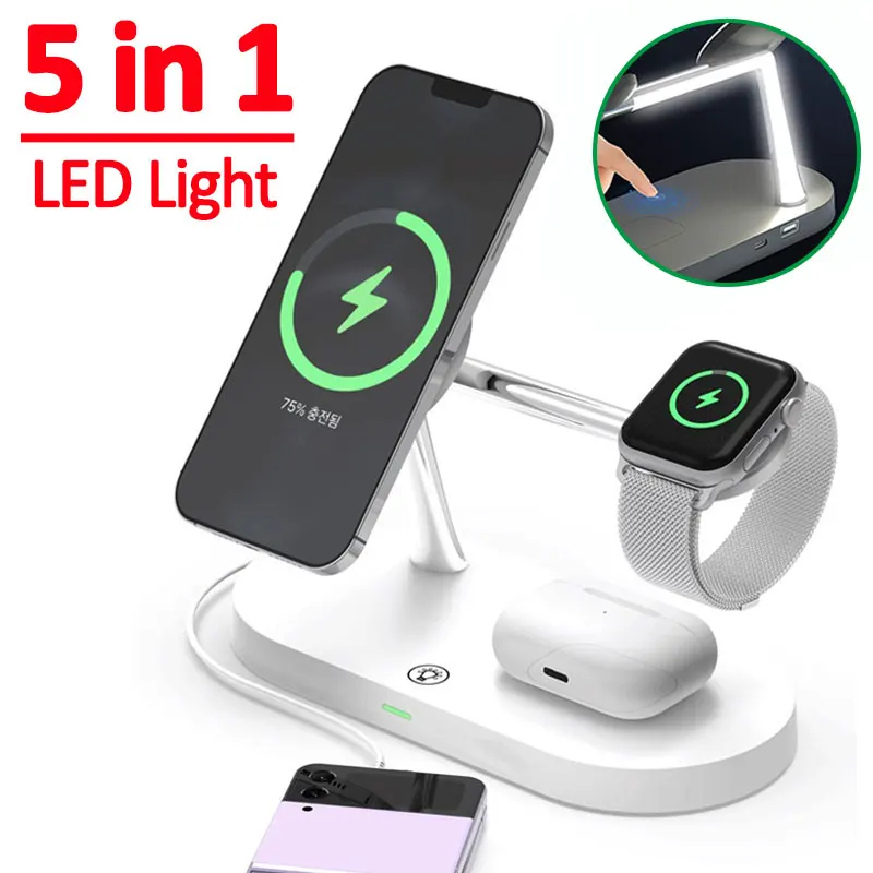 匿名配送❣️ブラック 3-in-1アルミ充電ステーション 携帯の腕時計