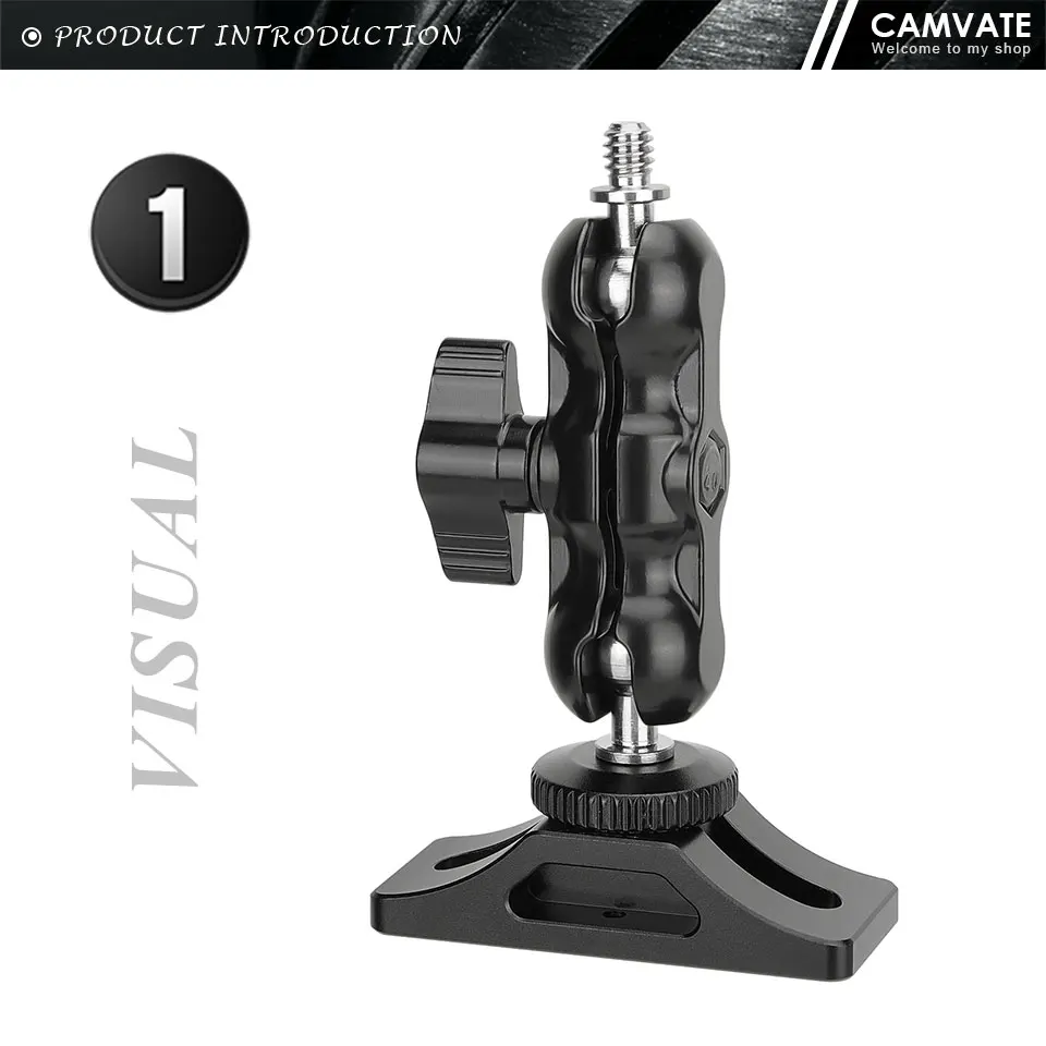 Extension Support With Ball Head Support Holder & 1/4"-20 Threaded For BlackMagi