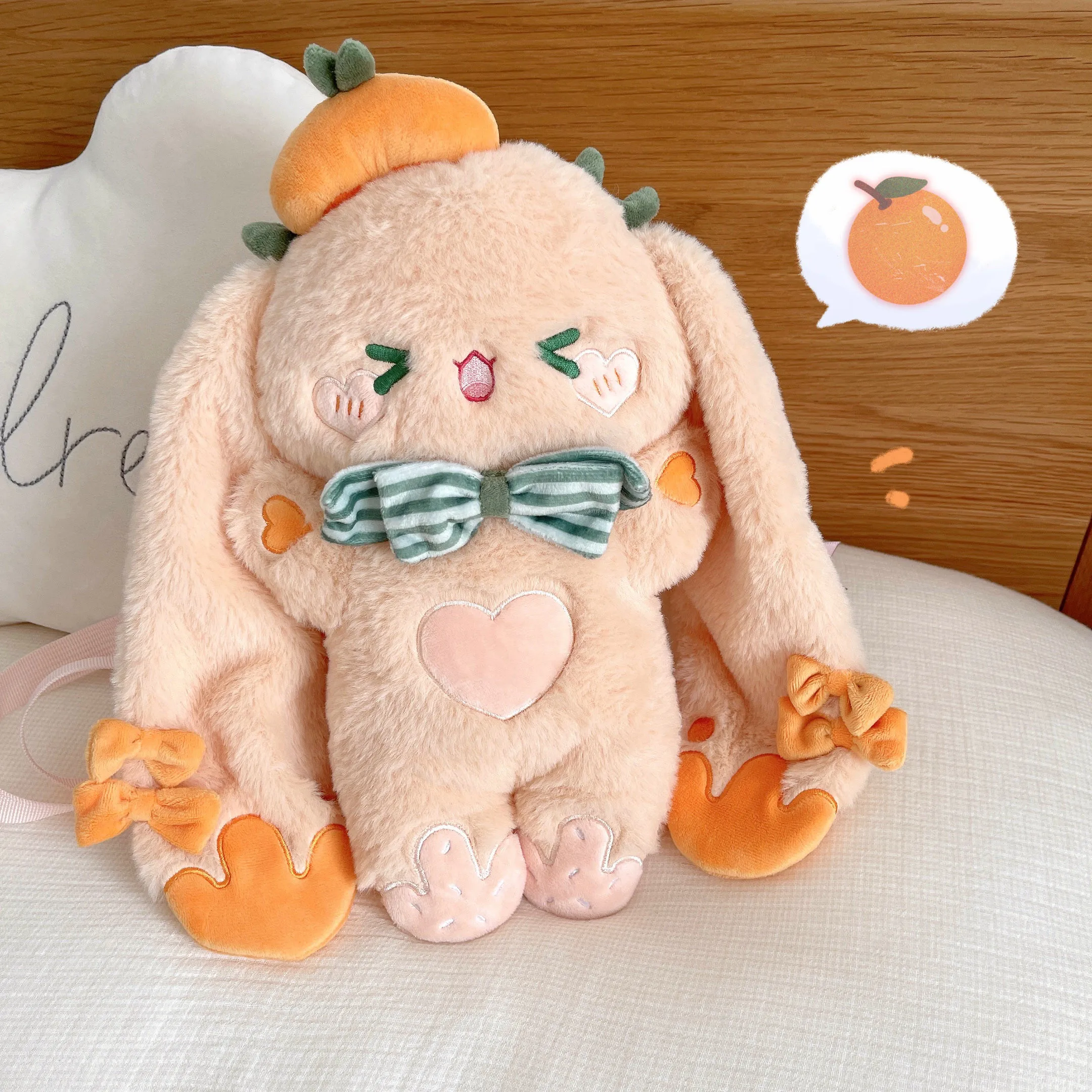 

Soft Girl Plush Doll Milk Foam Orange Rabbit Lolita JK Handbag Shown Itabag Backpack Women Cosplay Kawaii Messenger Bags Gift