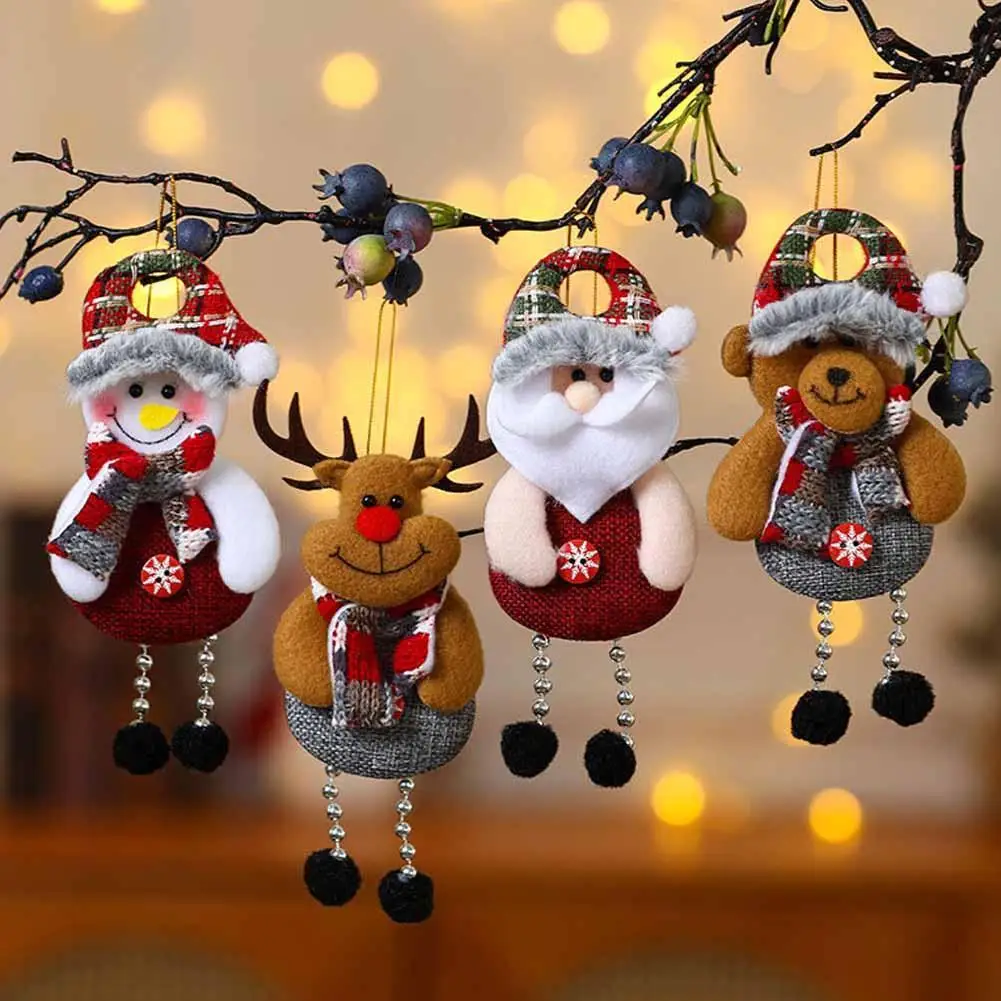 

Merry Christmas Ornaments DIY Xmas Gift Santa Claus Snowman Tree Pendant Doll Hang Decoration For Home Noel Natal Happy New Year