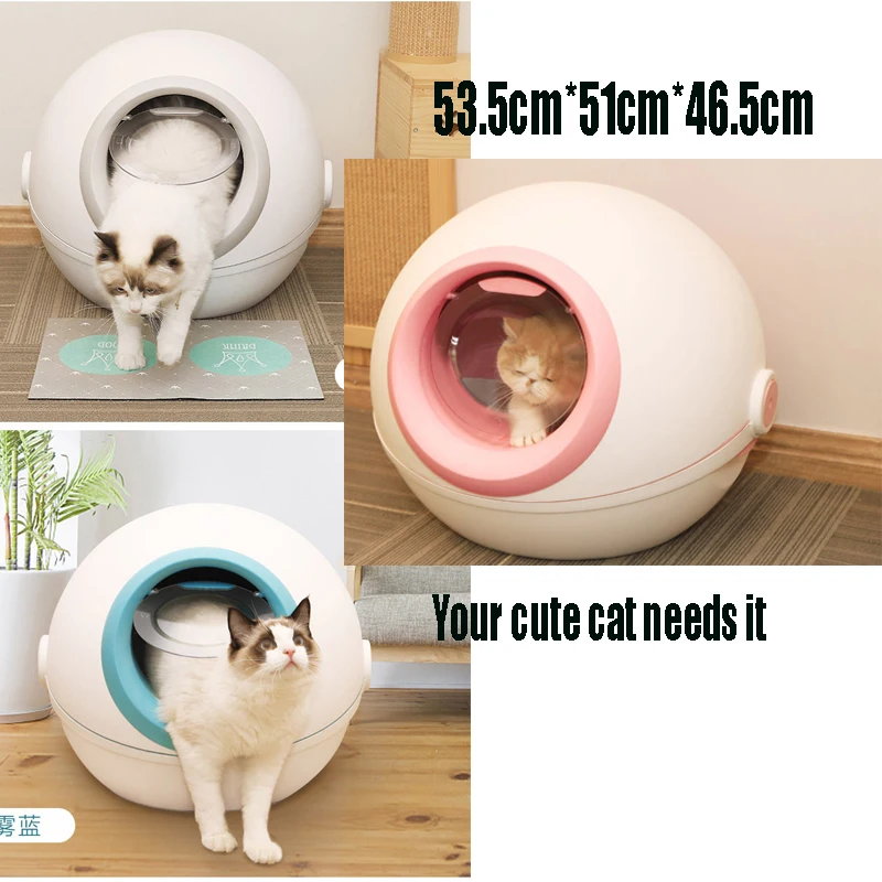 

Newest Space Capsule Litter Box Fully Enclosed Extra Large Cat Toilet Deodorant Anti-Splash Cat Poop Basin Cat Keeping Supplies