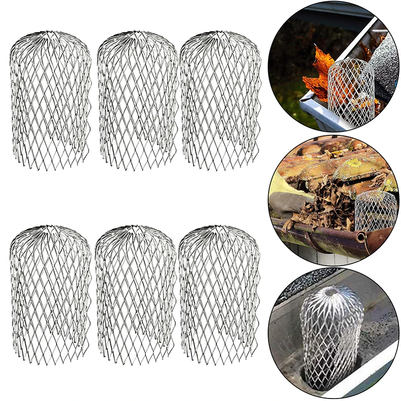 Aluminum Drain Filter Gutter Guard Filters Mesh Leaf Debris Mud Trap Pipe Cover Screen Strainer For Stopping Downspout Blockage