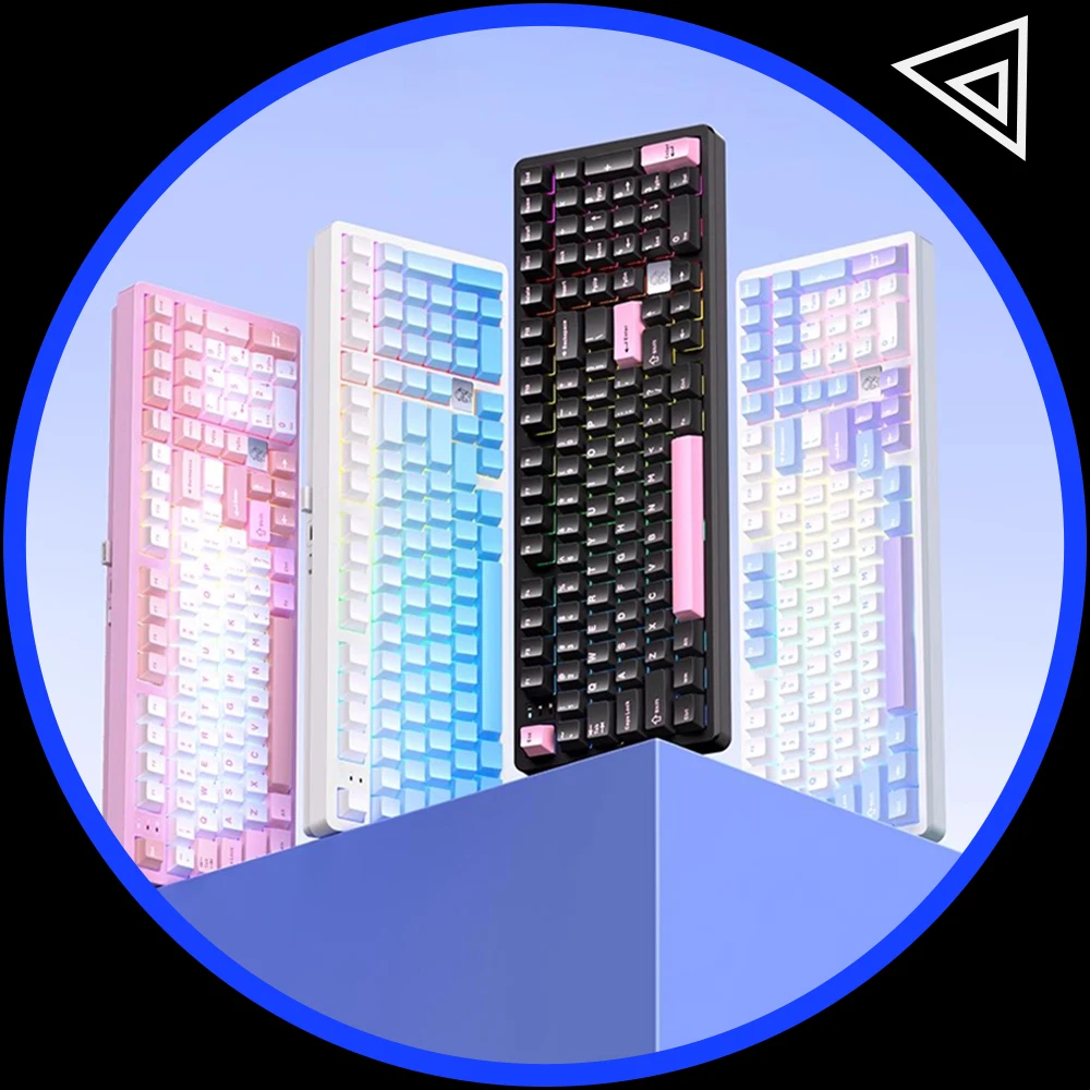 LEOBOG Hi98Pro 기계식 키보드 3 모드 2.4G 블루투스 무선 키보드 Hi98C Pro 게이머 키캡 PBT 맞춤형 게이머 키보드 선물