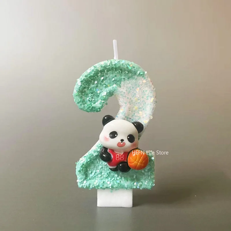 NEW Creative Digital Candles Cute Panda Birthday Cake Party Candle Party Atmosphere Candle Scene Decoration Supplies