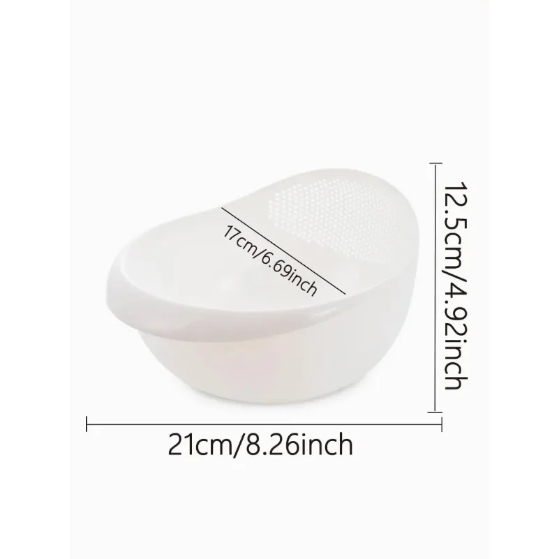 1PC- Silicone Colander Rice Bowl Drain Basket Fruit Bowl Washing Drain Basket with Handle Washing Basket Home Kitchen Organizer 6