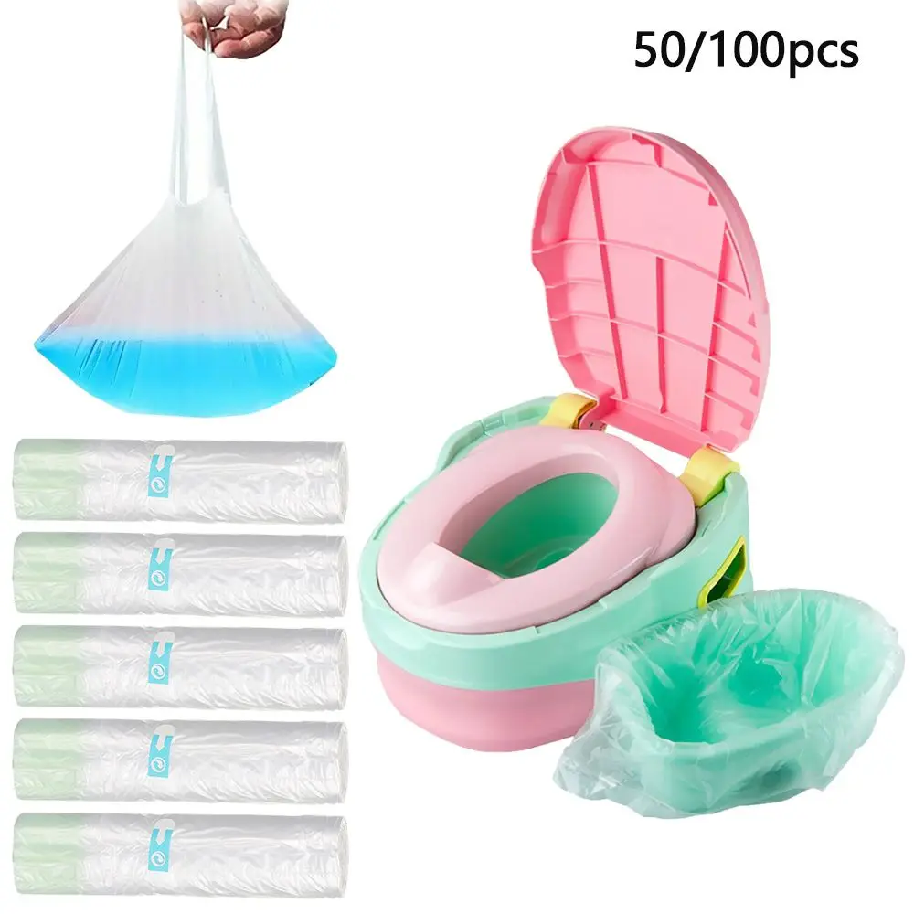 Disposable Travel Potty Kids Liners Portable Training Toilet Seat Bin Bags 50Pcs disposable potty liners