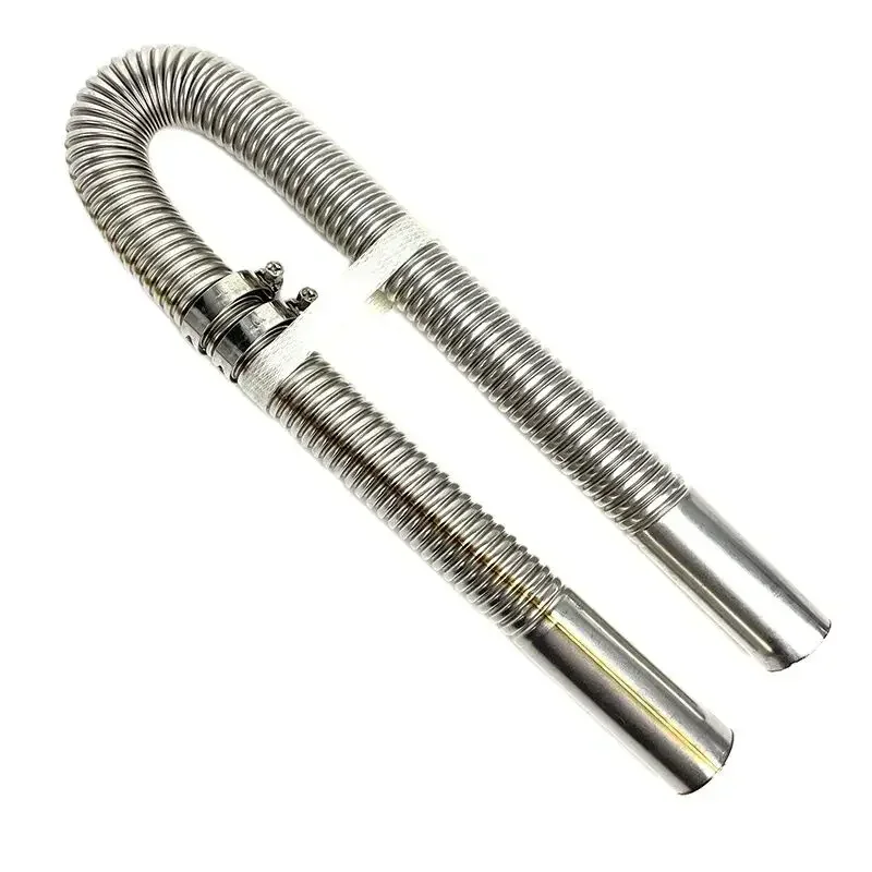 60cm-300cm Air Diesel Parking Heater Stainless Steel Exhaust Pipe Tube Vent Hose Elbow Connector W /Clamps For Car Truck Va