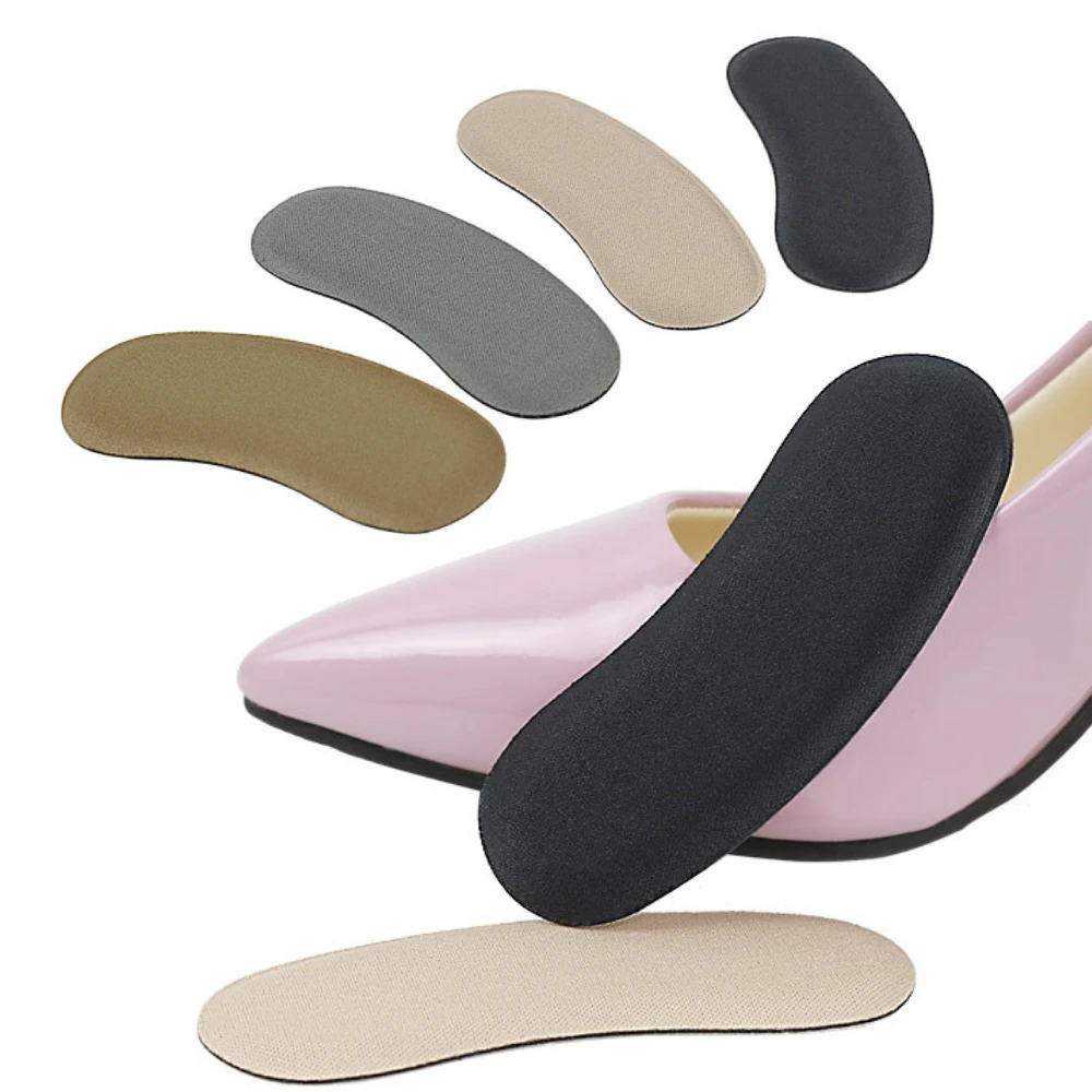 

2Pairs High Heels Shoe Cushion Liner Grips Sponge Half Yard Thick Pad Heel Inserts Insoles Orthotic Arch Support Massaging Pad