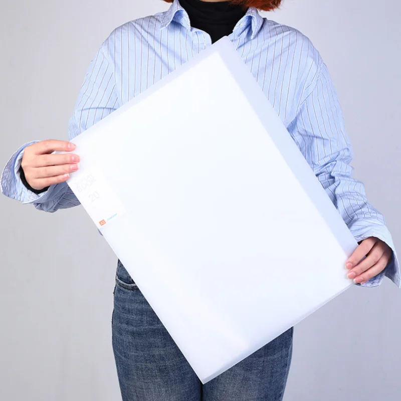 A3 Display Book 40/60 Pages Transparent Insert Folder Document Storage Bag for Bank Campus File Office Workplace Family
