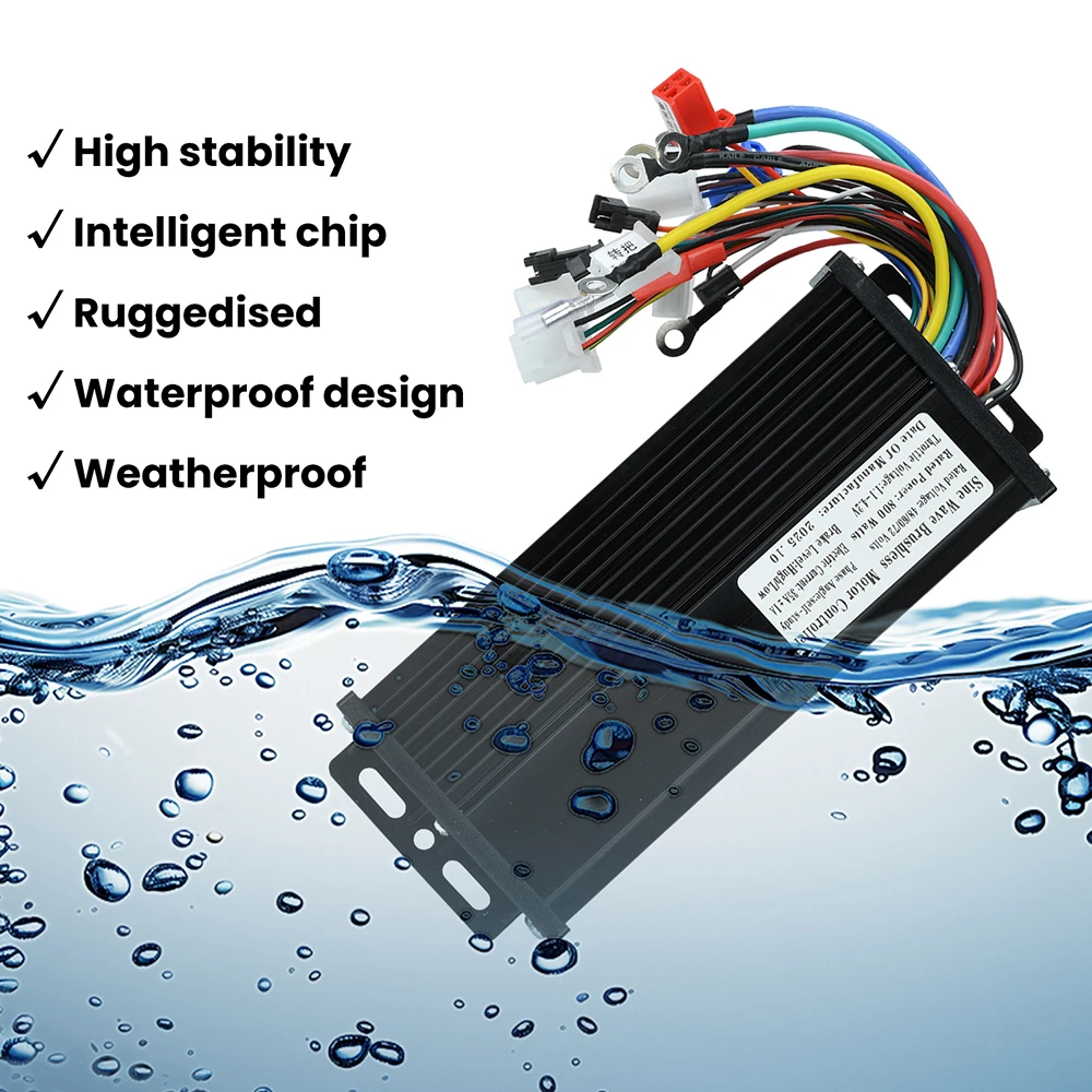 Controller per bici elettrica a onda sinusoidale da 800 W con ampia tensione 48 V 60 V 72 V Corrente 35 A e modalità di tripla velocità per scooter/motociclette elettriche - immagine 6