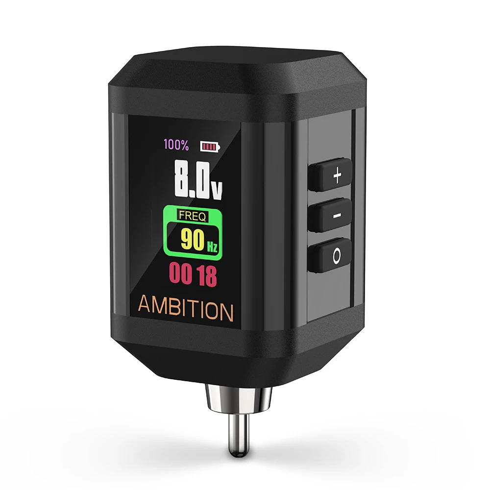 Ambition Korall Wireless Tattoo Battery 2200mAh Power Supply 2A RCA Interface for Rotary Tattoo Machine Type-C Cable fast charge tattoo power supply tattoo battery pack