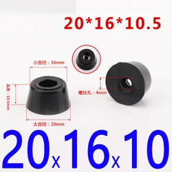 Black Non - slip Rubber Furniture Feet and Floor Protectors - Set of 8 (20X16X10 MM)