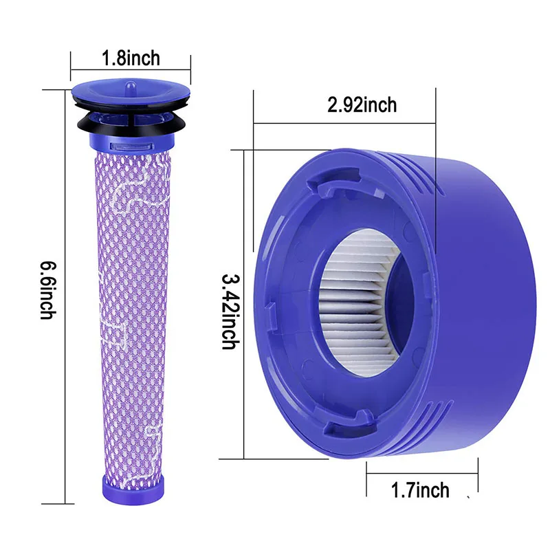 Filtre pour Dyson v8, Filtres de Rechange Aspirateur pour Dyson V7 V8  Absolute Animal Motorhead pièce de Rechange Accessoire Remplacer #  965661-01 et