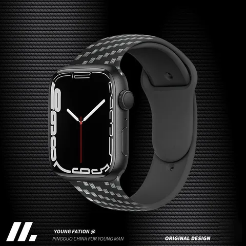 Fiber Pattern Watch Band For Apple Watch Strap 44mm 40mm 38/42mm for iWatch 7 6 5 4 3 SE Generation Replacement Band 45mm