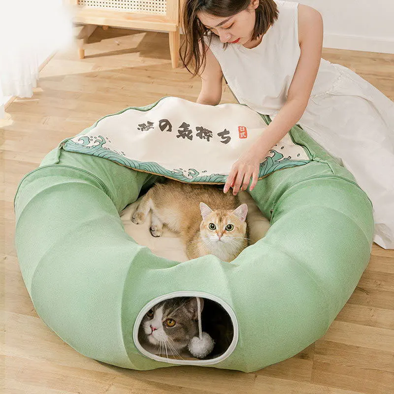 

Multifunctional Foldable Cat Tunnel Cat Tunnel Rolling Dragon Cat Nest Cat Spring and Summer Cat Bed Pet Supplies