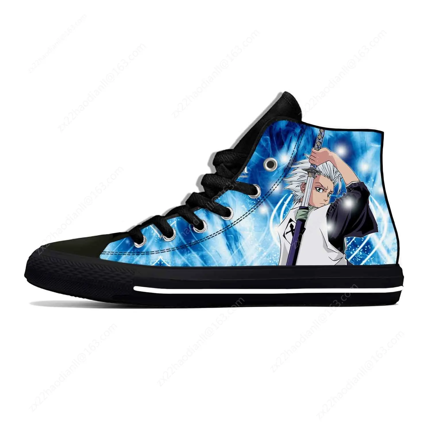 Japanese Anime Cartoon Bleach Hitsugaya Toshiro Casual Cloth Shoes High Top Lightweight Breathable 3D Print Men Women Sneakers