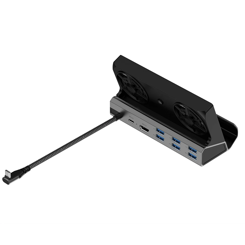 TV 베이스 스탠드 기가비트 이더넷 1000Mbps 도크 콘솔 허브 타입 C USB 3.0 2.0 USB C 도킹 스테이션 PD 100W RJ45 (ROG Ally 게임용)