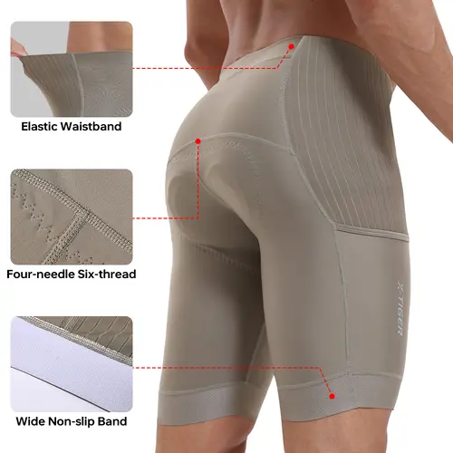 X-TIGER Men's Cycling Shorts Summer Breathable Bicycle Short Tights Sponge Pad Shock Absorption Mountain Road Bike Shorts - Image 3