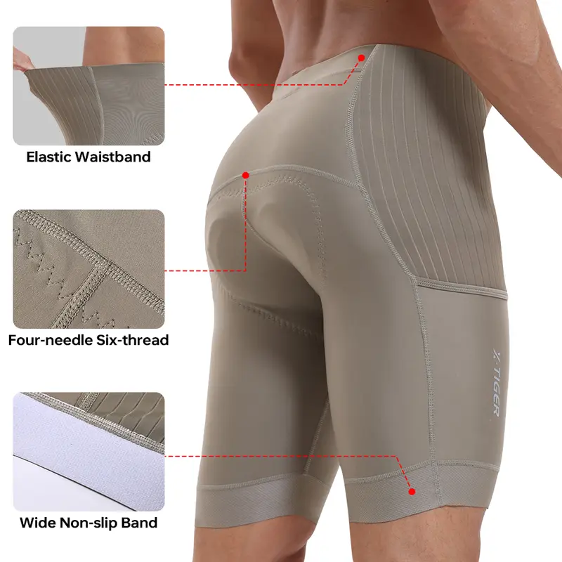 X-TIGER Men's Cycling Shorts Summer Breathable Bicycle Short Tights Sponge Pad Shock Absorption Mountain Road Bike Shorts - Image 3