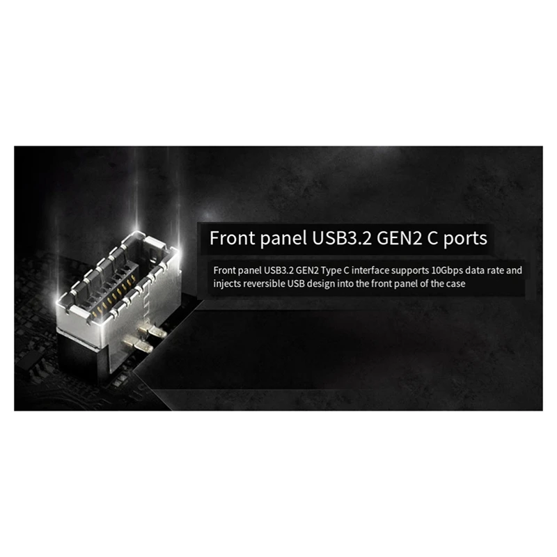 커넥터 USB 3.2 전면 패널 연장 케이블, GEN2x2 배플 케이블 TYPE-E - 섀시 Type-C 전면 C형 암 커넥터 10G/20Gbps A-ABFB