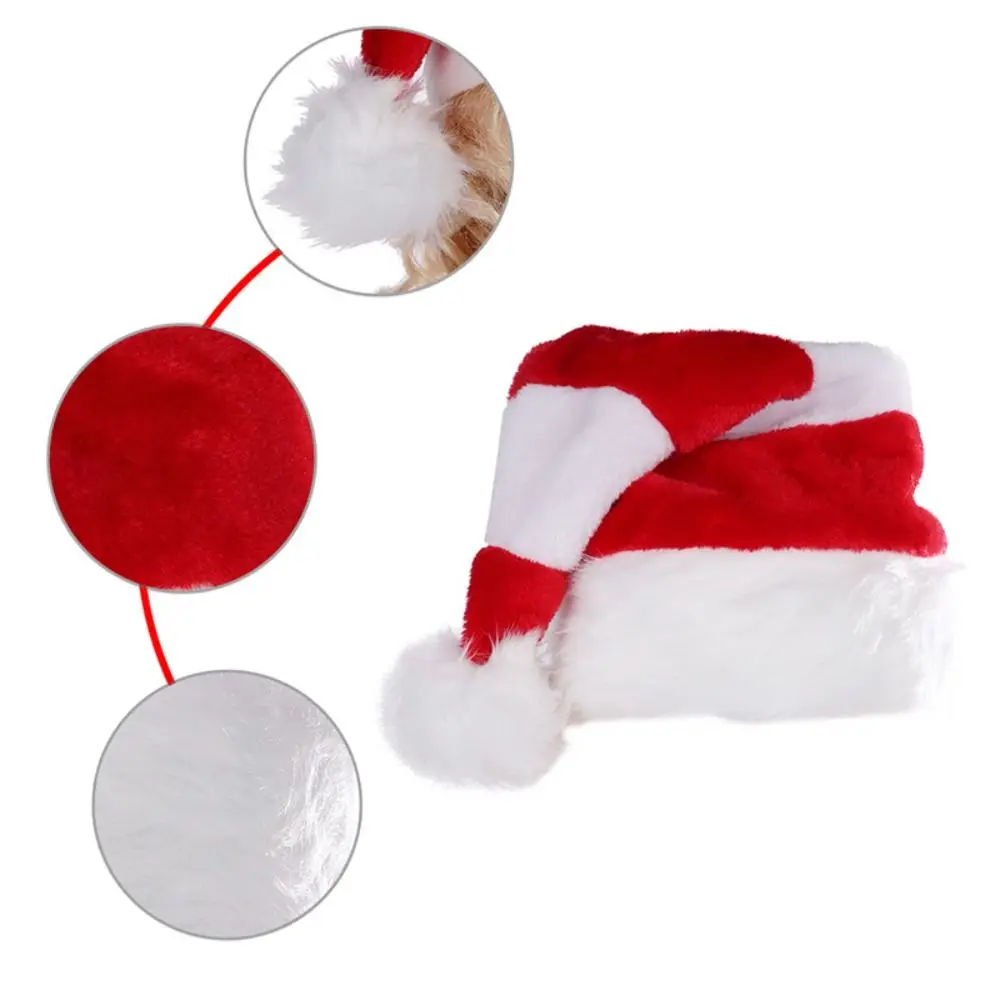Fashion Merry Christmas Decoration Christmas Hat Velvet Striped Santa Claus Hat Skull Cap Korean Style Winter/Autumn