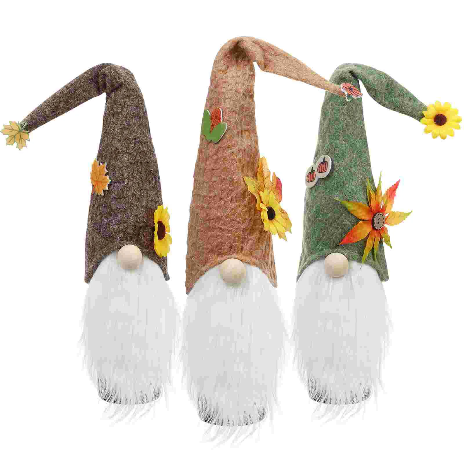 

3 Pcs Thanksgiving Bottle Set Exquisite Sleeve Fall Plush Baby Cap Decor Silk Party Props