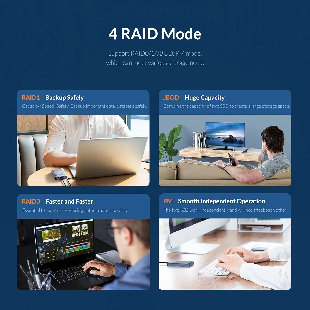 ORICO LSDT RAID Dual Bay M2 SSD Case Support M.2 NGFF SATA SSD Disk For B Key & B+M Key SSD Support PM/RAID 0/RAID 1/JBOD Mode hard disc case