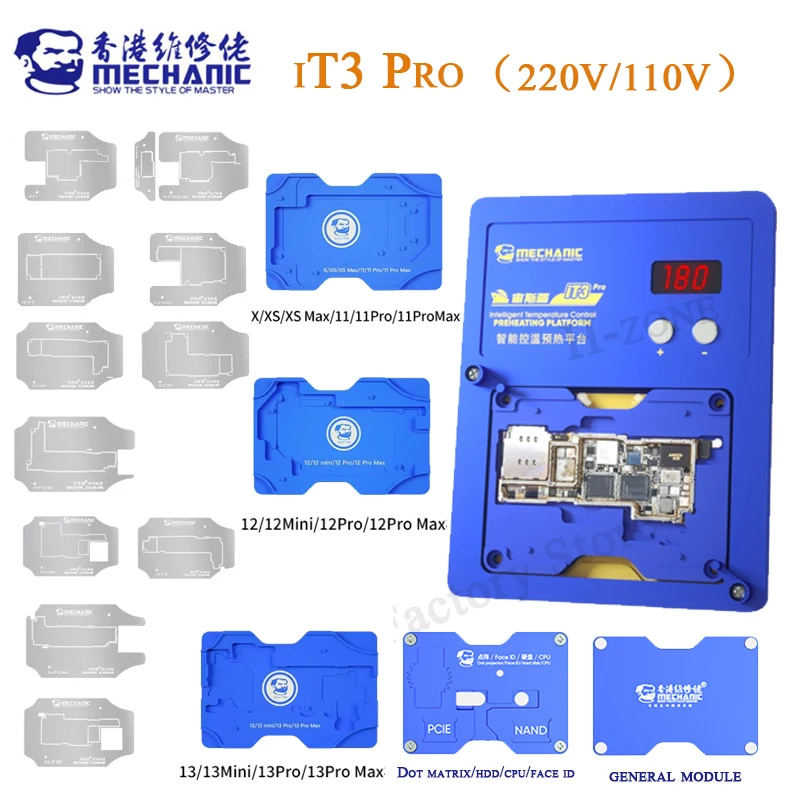 

MECHANIC iT3 pro Intelligent Preheating Platform For iPhone X-13 PRO MAX Motherboard Layered Chip BGA Stencil/Dot Matrix Repair