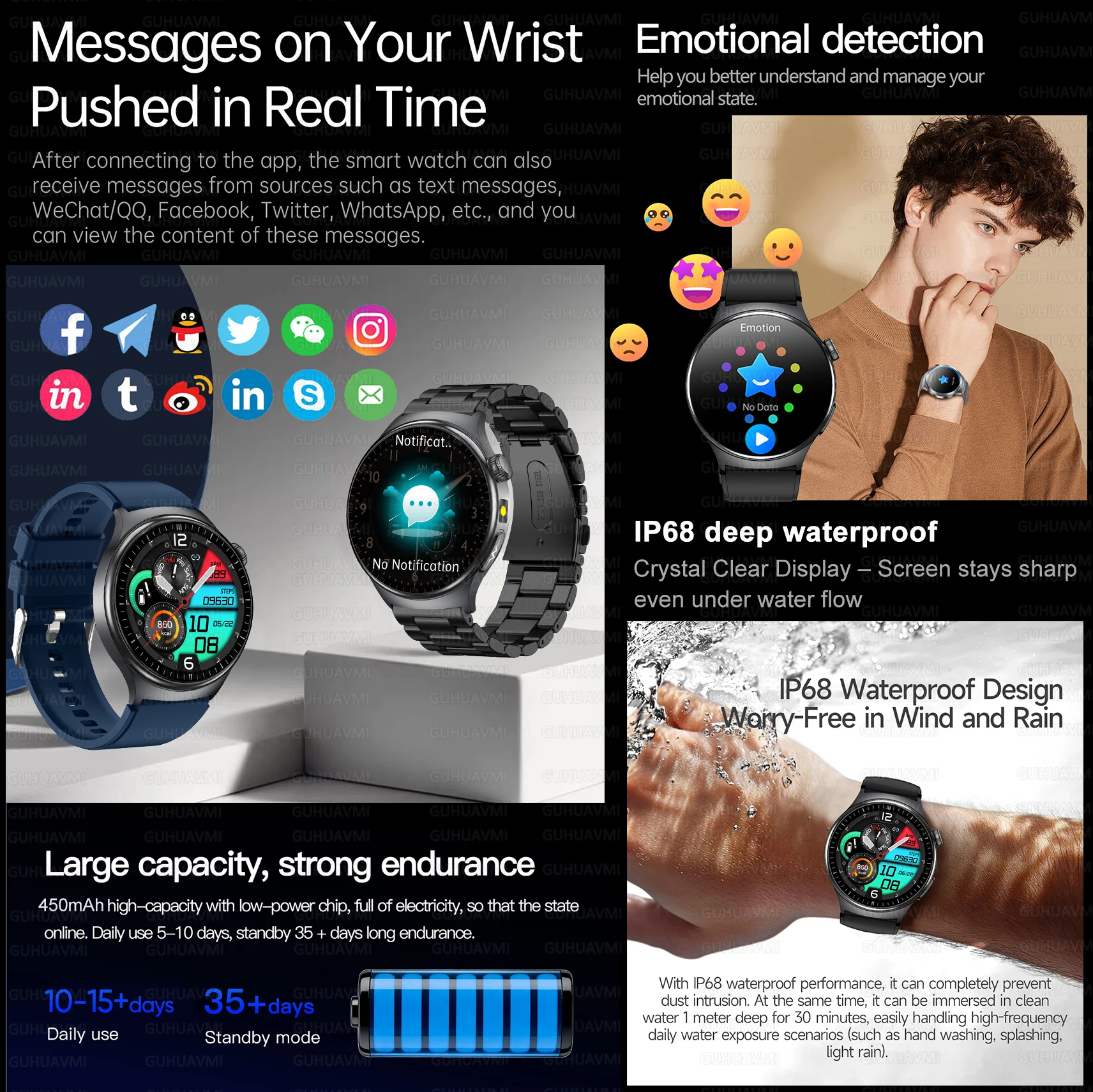 Nuovo Smartwatch 2026 con Diagnosi AI, ECG+PPG, Misurazione Accurata di Acido Urico, Pressione Sanguigna, Grasso Corporeo, Funzioni Fitness per Cinque Organi, Impermeabile - immagine 5