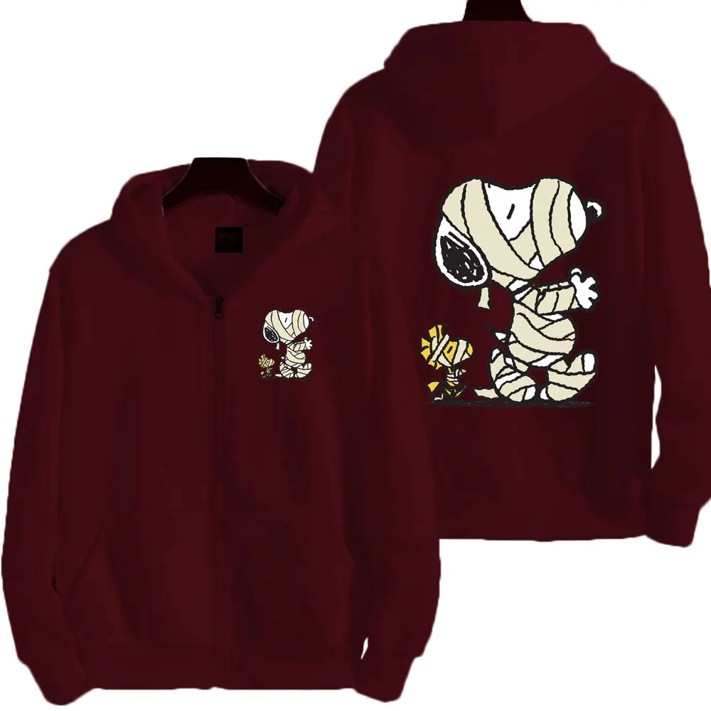Snoopy-Sudadera con capucha de dibujos animados para hombre y mujer,  chaqueta de Anime con cremallera, abrigo de pareja de estilo coreano, Moda  de