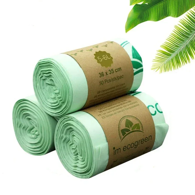Trash Bags 50pcs 6/8/10L Biodegradable Garbage Bags