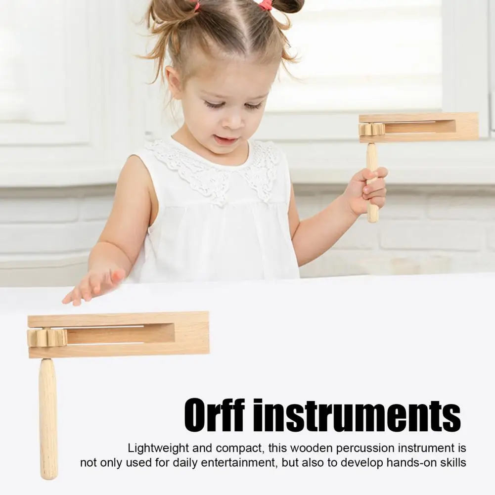 Wooden Ratchet Noise Maker Music Tool Orff Instruments Kids Birch Wood Hand Rattle Toy For Sporting Events Games Celebrations