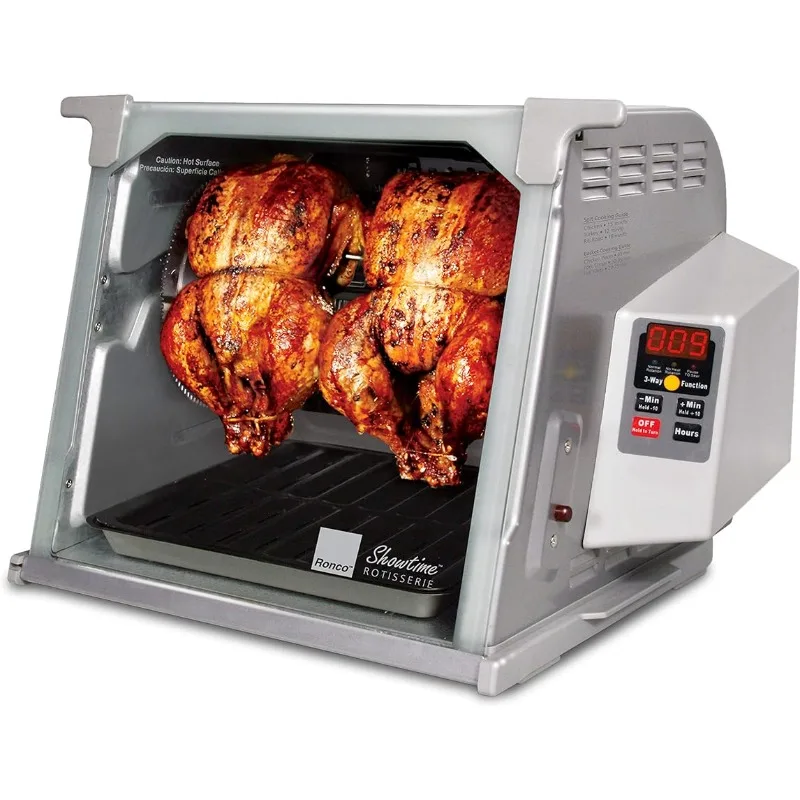 

Digital Showtime Rotisserie, Platinum Edition, 3 Cooking Modes: Roast, Sear, and No Heat Rotation, Stainless Steel