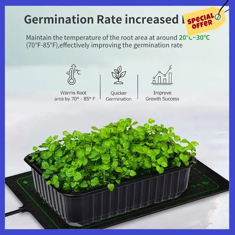 Seedling Heating Mat,Warm Hydroponic Heating Mat For Seed Starting,Indoor Gardening,Waterproof Plant Mat US Plug-A01P