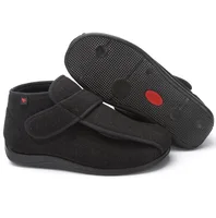Diabetic Slippers Diabetic Thumb Eversion Deformation Postoperative Care Adjustable Fat Feet Flat Shoes Memory Foam Soles Black 1