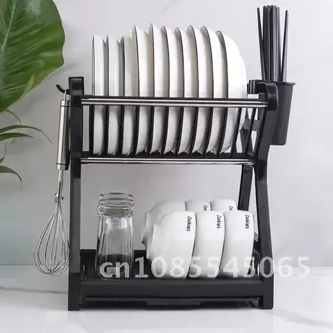 

2021 Dish Bowl Drying Holder Storage Rack with 2-Layer Kitchen Chopstick Cage Dish Filter Rack Tableware Storage Tray Box Basket