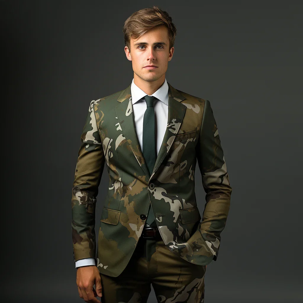 New Geometric Camouflage Tactical Handmade Suit Men's 3D Digital Printing Suits Cos Party Nightclub Shiny Cool Performance Set