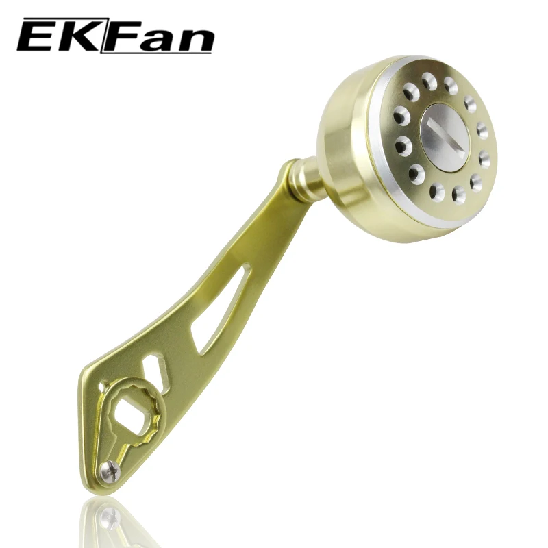 EKFan 90mm 알루미늄 합금 블루/티 골드 낚시 릴 핸들 로커 싱글 핸들 (8*5/7*4mm A/D/S 베이트캐스팅 릴 DIY 부품용)