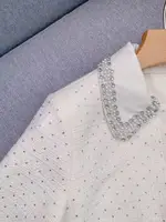 2025 Early Spring New Fashion Hot Diamond Tweed Set Women Temperament Pearl Decoration Cardigan Tops or Vest or Long Pants Lady 2