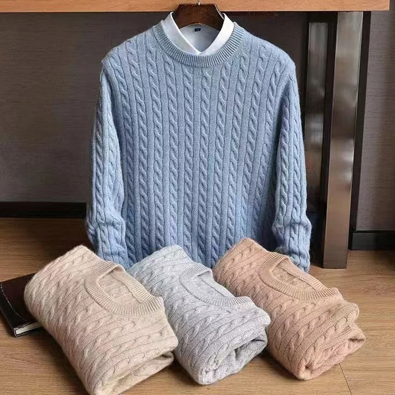 100% Cotton Sweater Men's High-quality Autumn Warm Knitted Fit Casual Jumpers Male Winter Korean Reviews Many Clothes