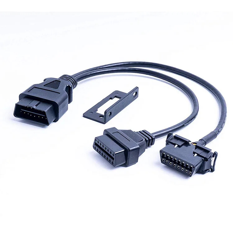 

1 in 2 OBD2 Cable 16pin Male to Female OBDII Splitter Y Cable with Underdash Bracket For Kia