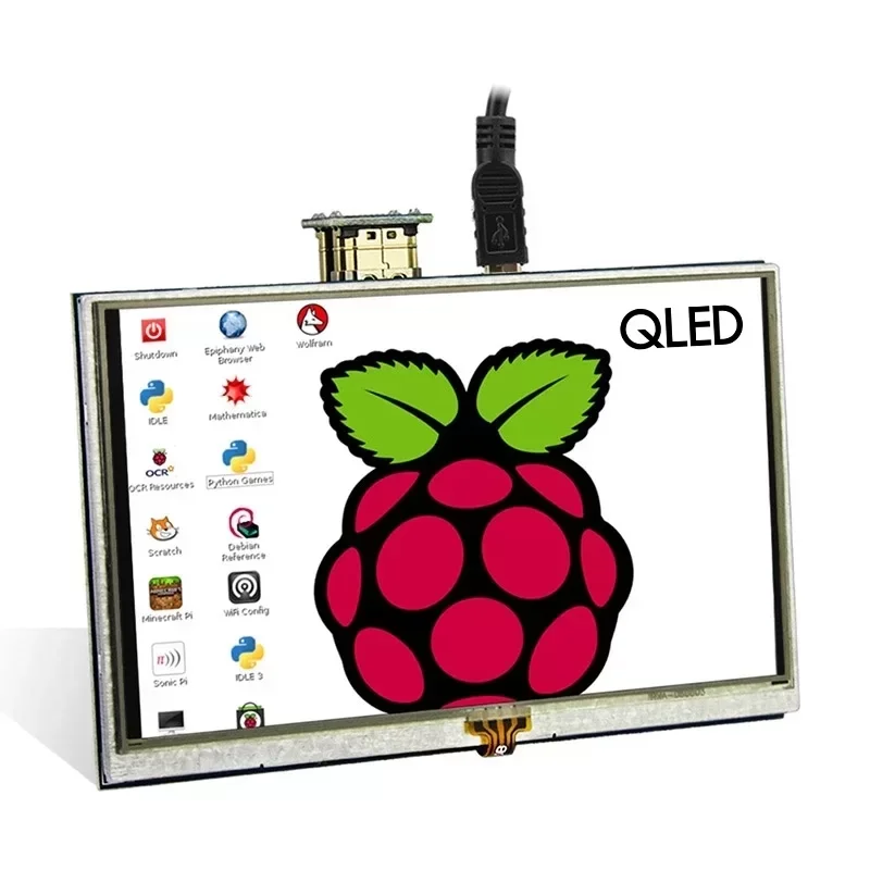 

Raspberry Pi 4B/3B+/3B/2B/B+ Touchscreen Monitor 5 Inch 800x480 QLED Display Resistive Touch Screen HDMI-Compatible