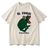 Bad Bunny Debi Tirar Mas Fotos Album Print Tshirt Hip Hop EL COQUI Frog Unisex Fashion Print T-Shirt Pure Cotton Streetwear Tops 2