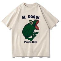 Bad Bunny Debi Tirar Mas Fotos Album Print Tshirt Hip Hop EL COQUI Frog Unisex Fashion Print T-Shirt Pure Cotton Streetwear Tops 2