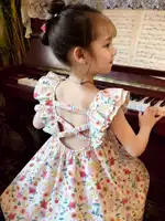 Robe trapèze mi-longue pour filles avec manches à volants – Style estival frais pour les fêtes et le quotidien 3